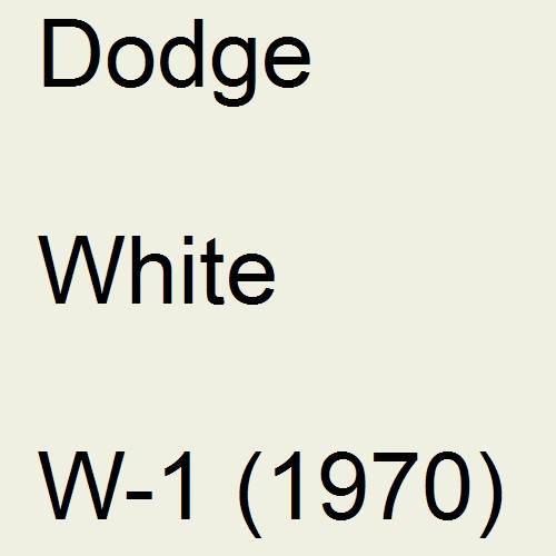 Dodge, White, W-1 (1970).